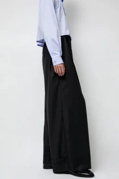 No.6 Store Virgin Wool Tailored Shared Pants in Black