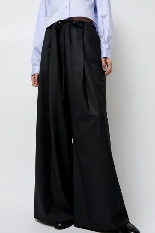 No.6 Store Virgin Wool Tailored Shared Pants in Black