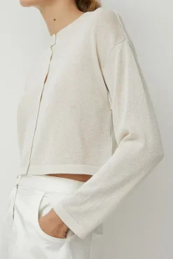 No.6 Store Viscose Shimmery Cardigan in White