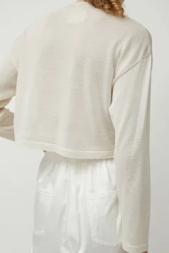 No.6 Store Viscose Shimmery Cardigan in White