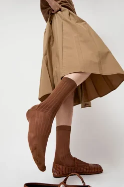 No.6 Store Viscose Tabi Socks in Camel