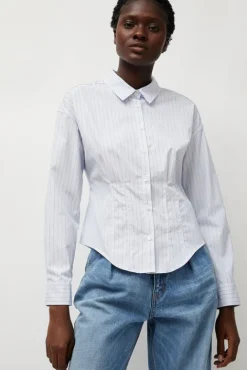 No.6 Store Waisted Shirt in English Stripe