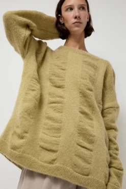 No.6 Store Waterfall Sweater in Lime