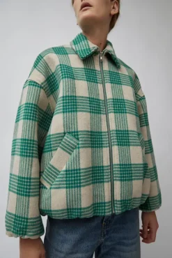 No.6 Store Wicke Bomber in Beige and Green