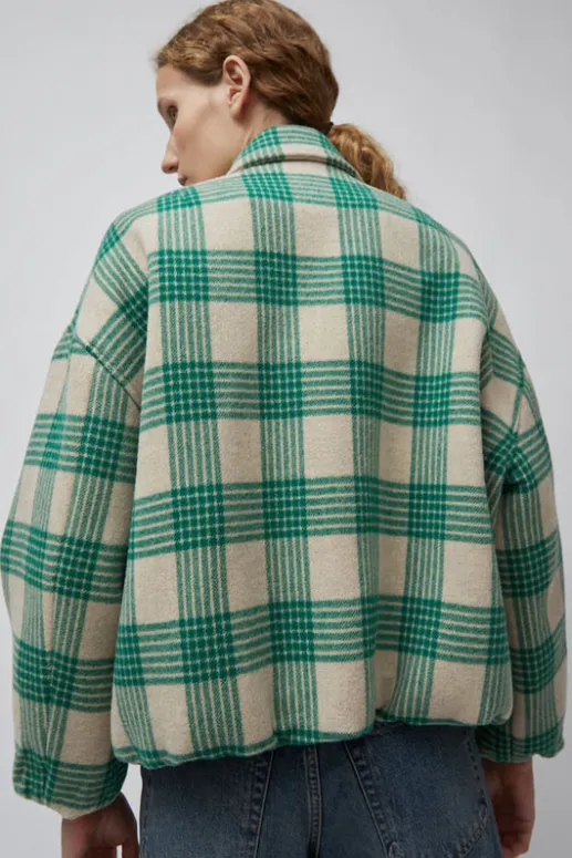 No.6 Store Wicke Bomber in Beige and Green