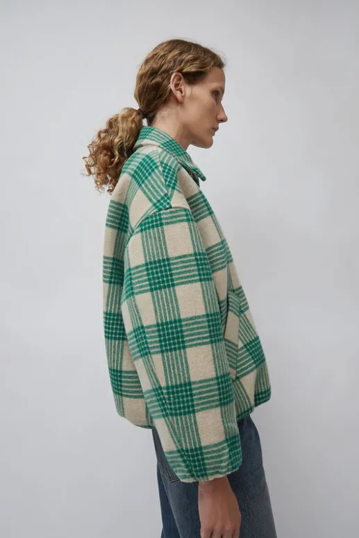 No.6 Store Wicke Bomber in Beige and Green