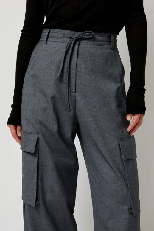 No.6 Store Wool Blend Cargo Pants in Gray