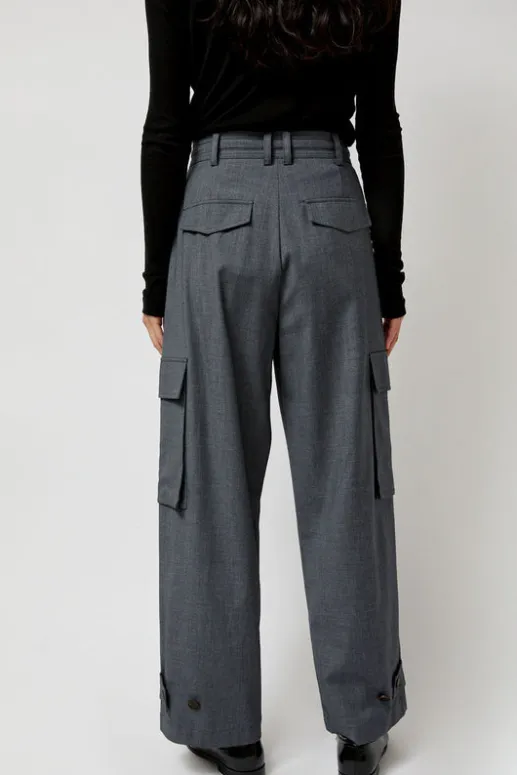 No.6 Store Wool Blend Cargo Pants in Gray