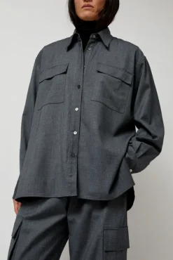 No.6 Store Wool Blend Shirt in Gray
