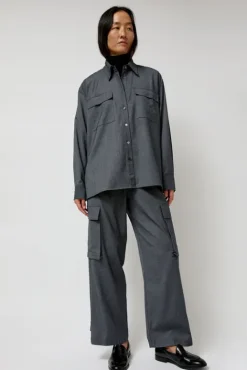 No.6 Store Wool Blend Shirt in Gray