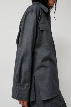 No.6 Store Wool Blend Shirt in Gray