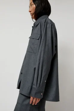 No.6 Store Wool Blend Shirt in Gray