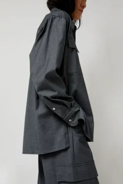 No.6 Store Wool Blend Shirt in Gray