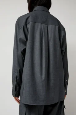 No.6 Store Wool Blend Shirt in Gray