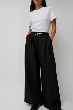 No.6 Store Wool Drawstring Pants in Black