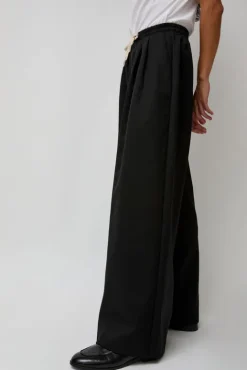 No.6 Store Wool Drawstring Pants in Black