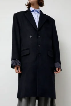 No.6 Store Wool Single Breasted Coat in Navy