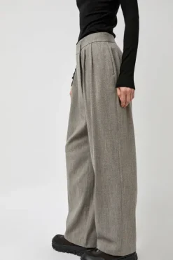 No.6 Store Wool Tweed Wrap Pants in Grey