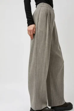 No.6 Store Wool Tweed Wrap Pants in Grey