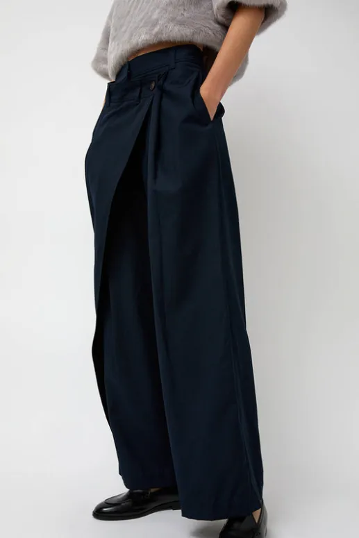 No.6 Store Wool Wrapped Slacks in Navy