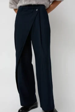 No.6 Store Wool Wrapped Slacks in Navy